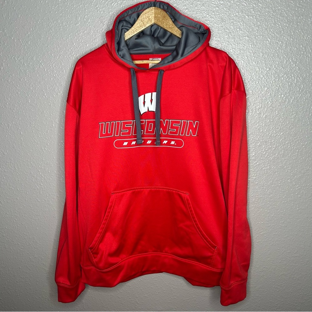 Wisconsin Badgers Red Pullover‎ Hoodie Sweatshirt Large